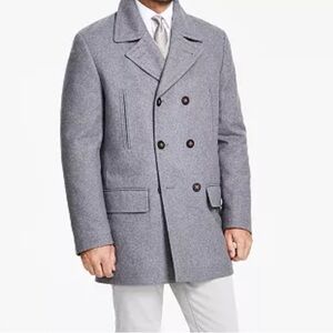Michael Kors Classic Fit Double-Breasted Wool Peacoat
